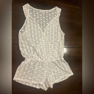 Xhilaration Cream Lace Bodysuit One Piece